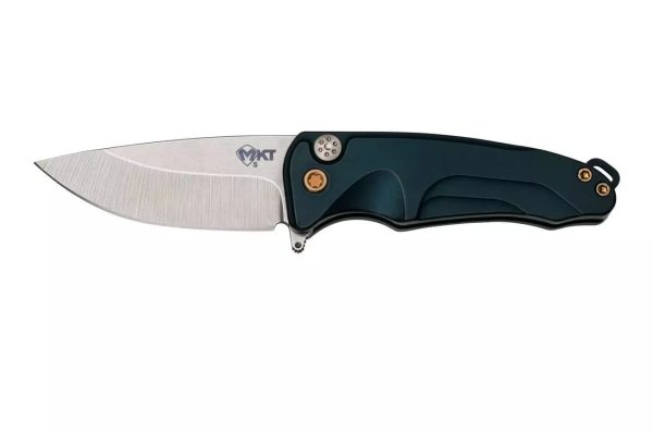 Medford Smooth Criminal S35VN, Satin Blade, Blue Handle, Bronze Hardware pocket knife For Discount